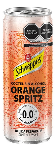 Coctel Sin Alcohol Schweppes Orange Spritz 355 Ml - 12 Pack