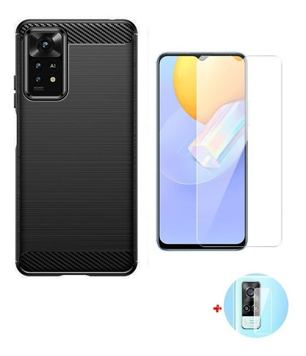 Xiaomi Redmi Note 11 Case + Vidrio Carcasa Silicona Colores 