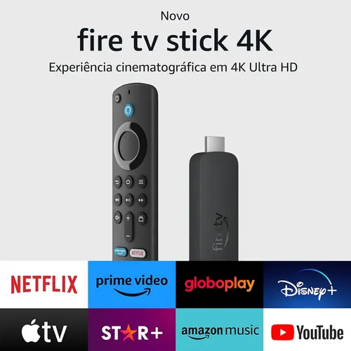 Amazon Fire Tv Stick 4k 3a Geração Preto 8gb Alexa Wifi 6