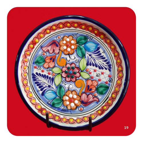 Imagen 4 de 6 de Plato De Talavera Poblana Color De 20 Cm Varios Modelos Plt