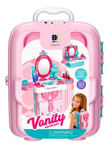 Maleta Mochila Juguete Set De Tocador De Belleza Portatil