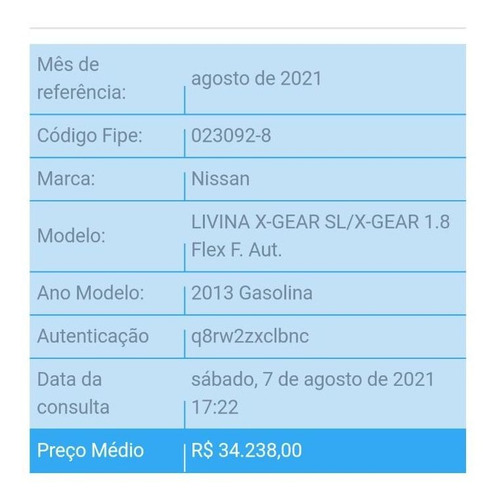 Imagem 5 de 5 de Nissan Livina 2013 1.8 Sl Flex Aut. 5p
