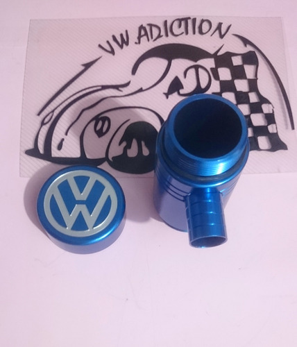 Boca Relleno Toma Aceite Azul Vocho Combi Aluminio Logo Vw