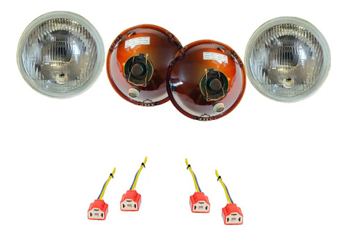 4 Faros De Vidrio T / Bosch Para Datsun, Sin Focos