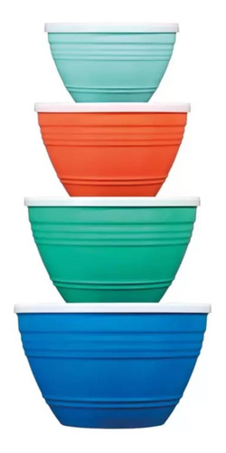 Platos Tazon Bowl De Colores Con Tapas  