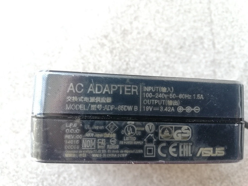 Cargador Asus Adp-65dw B 19v 3.42 A 65w 4.0 X 1.35m