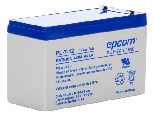 Epcom Ups Pl-7-12 F1 De Respaldo 12 7/a Recargable Para Ups