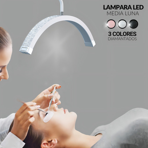Lámpara Para Pestañas 1x1 Led 40w La Mejor Aplicar Pestañas Color Rosa Diamantado