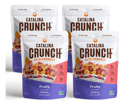 Catalina Crunch Fruity Keto Cereal Paquete De 4 (bolsas De 8