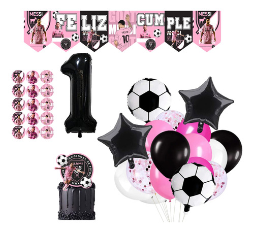 Pack Globos Inter Miami Numero Toppers Stickers