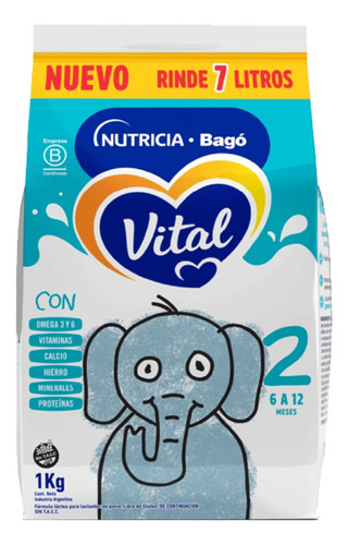 Leche En Polvo Vital 2 Pack 1kg (8 Unidades Por Caja)