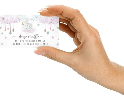 Whimsical Unicorn Diaper Raffle Tickets (25 Pack) Games For