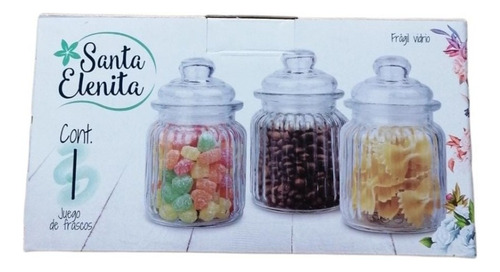 Especiero Cristal Frasco D/vidrio C/tapas Glass Canister 270 Color Transparente