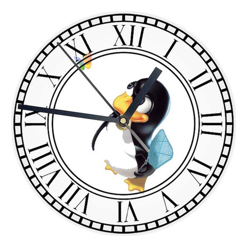 Reloj Redondo Madera Brillante Linux Mod 66