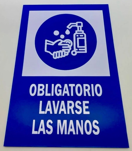Señalamiento Lavarse Las Manos 20 X 30 Cm Corte Vinil