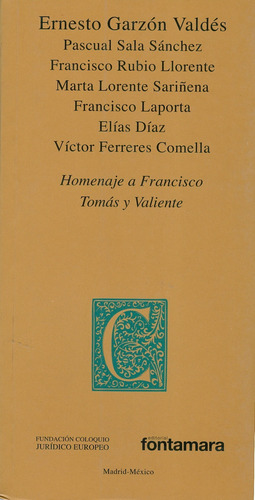 Homenaje A Francisco Tomás Y Valiente