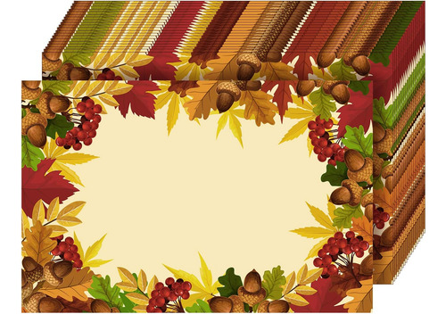 Patelai 36 Piezas Manteles De Papel De Otoño Manteles De Pap