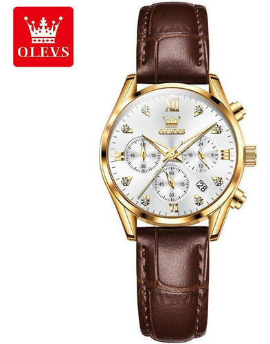 Reloj Olevs Chronograph Calendar Quartz Para Mujer