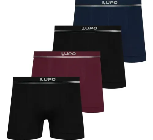 Lupo Kit 4 Cuecas Boxer Lupo Poliamida Sem Costura Box Original