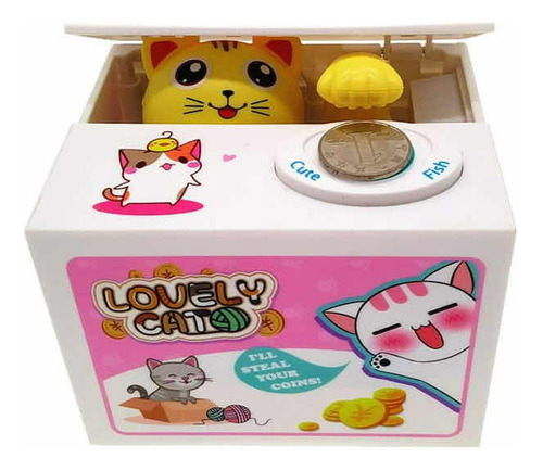 Alcancía Lovely Cat Gato Roba Monedas Con Sonidos Ahorros