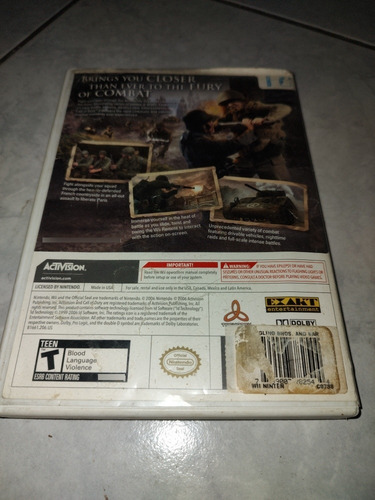 Nintendo Wii Wiiu Videojuego Call Of Duty 3 Original (Usado)