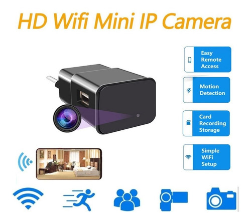 Imagen 4 de 8 de Cámara Espía Cargador Usb Micrófono Wifi