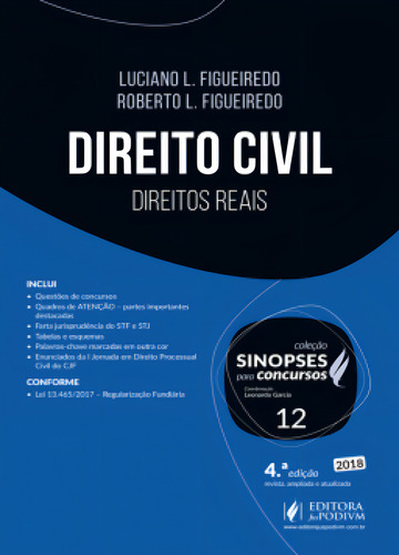 Direito civil: direitos reais, de Luciano Figueiredo. Editora JUSPODIVM, capa mole em português