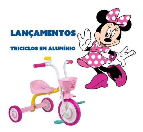 Motoca Infantil Triciclo Para Bebe Minnie Rosa Nathor