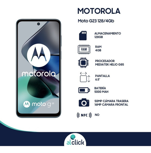 Celular Motorola Moto G23 128/4gb Azul Auriculares De Regalo