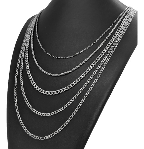 Atacado Corrente Masculina 70cm Aço Inoxidável 10 Peças Cor Prata