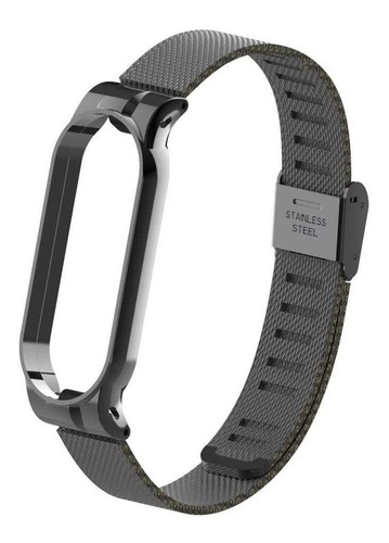 Malla De Acero Inoxidable Para Xiaomi Mi Band 5 Negro