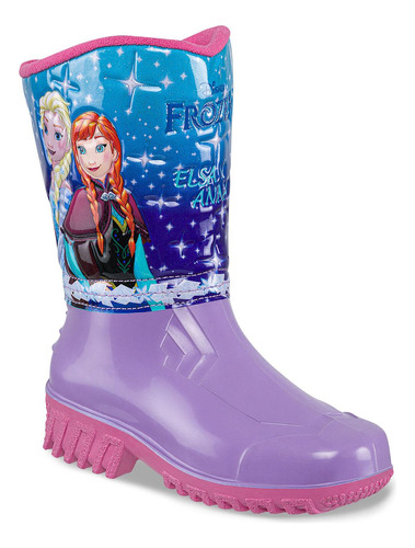 Botas De Lluvia Tulipanes Frozen Lila-fuc Para Niña Disney