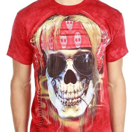 Polo Calavera Rockera Estampado Realista - Polo Americano