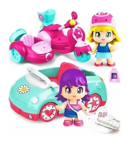 Imagen 2 de 6 de Vehiculo Auto Moto Con Figura Y Accesorios Pinypon Piu