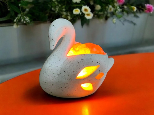 Lampara Sal Himalaya Cisne Grande 16*14 Cm Crudo