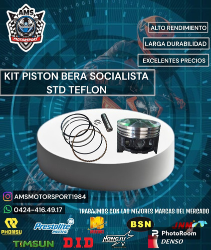 Kit Piston Bera Socialista Std Teflon 