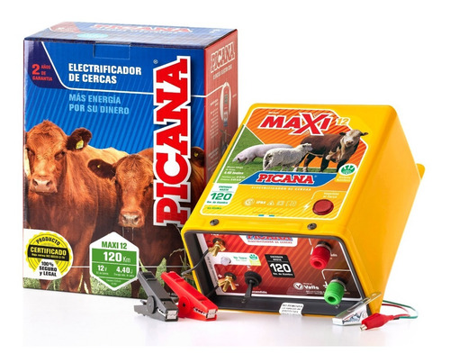 Electrificador Boyero Picana Maxi 12 Volt. 120 Km + Aislador