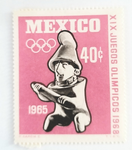 Estampilla Timbre Sello Postal De Juegos Olimpicos 68 Mexico