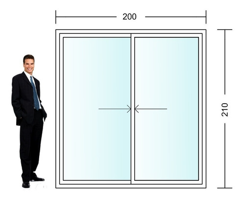 Ventana Pvc L'hermetique 2.00m X 2.10m Corrediza Con Dvh