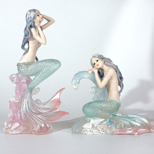 Figura De Sirena Nórdica, Estatua De Niña, Adorno Estilo B