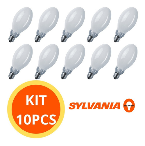 Imagem 1 de 4 de Kit 10pcs Lampada Vapor Sodio Ovoide 400w E40 Sylvania