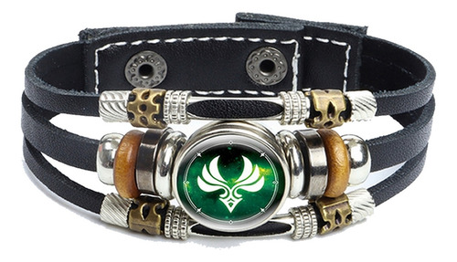 Pulsera Genshin Con 2 Broches Elementos Fuego Tierra Agua 