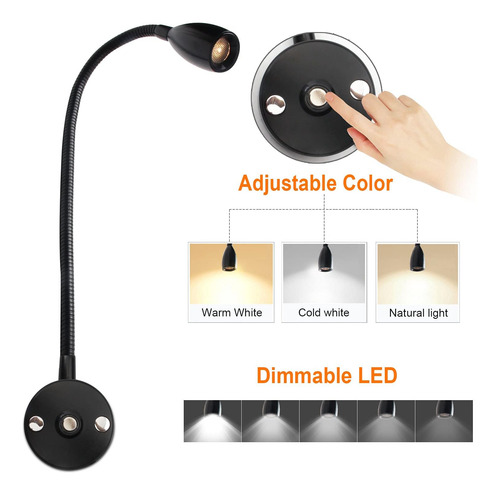 Lámpara De Lectura Led Usb Con Cuello De Cisne Flexible