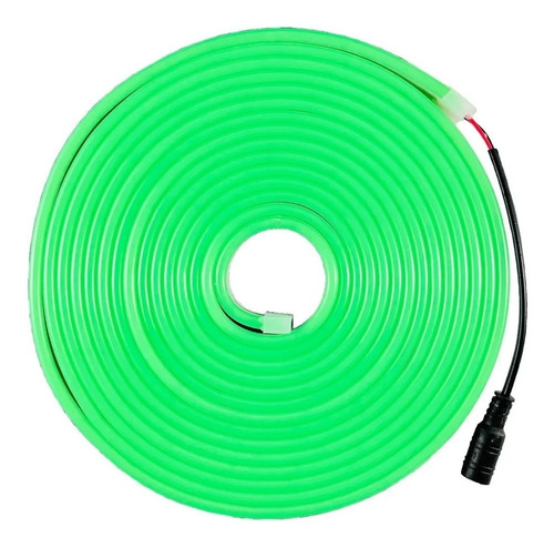 Neon Flex Rollo5m 12v Ip68 Sumergible Verde Sin Driver 5.5mm