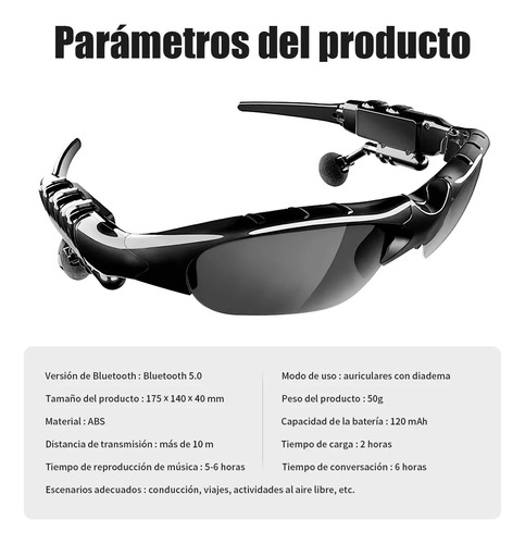 Lentes De Sol Bluetooth Manos Libres Audifonos Inalambricos