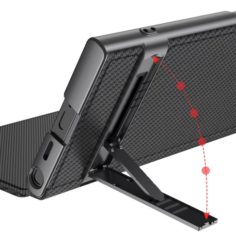 Para S24ultra Folding Stand Phone Case Carbon Fiber Pattern