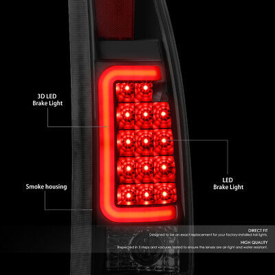 Black 8pc Headlight+bumper+corner+smoked 3d Led Tail Lig Zzf