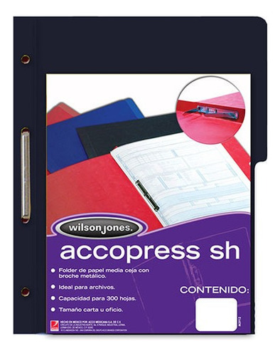 Folder Accopress Oficio Negro 25 Paq Con 10pz C/u