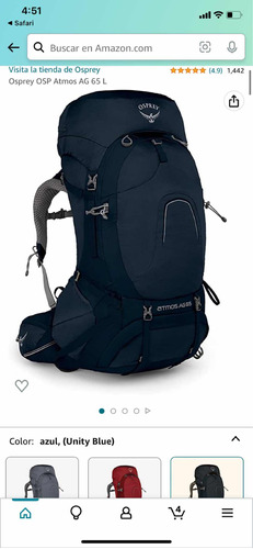 Bolso De Acampar Osprey Atmos Ag G5