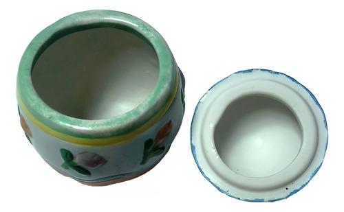 Cofre Porcelana Biscuit Forma Huevo Colores Pastel (Usado)